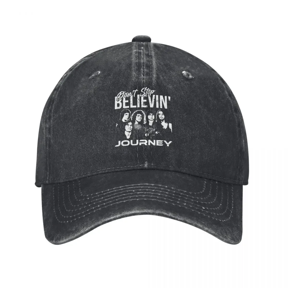 Journey The Band Don't Stop Believin' Design 3 (with grunge/distressed texture) Baseball Cap Beach Horse Hat Golf Men Women's