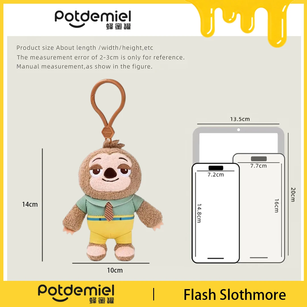 Potdemiel Disney Zootopia Flash Stuffed Keychain Figure Retro Cartoon Doll Bag Charm Backpack Pendant Holiday Gift Collectible view 6