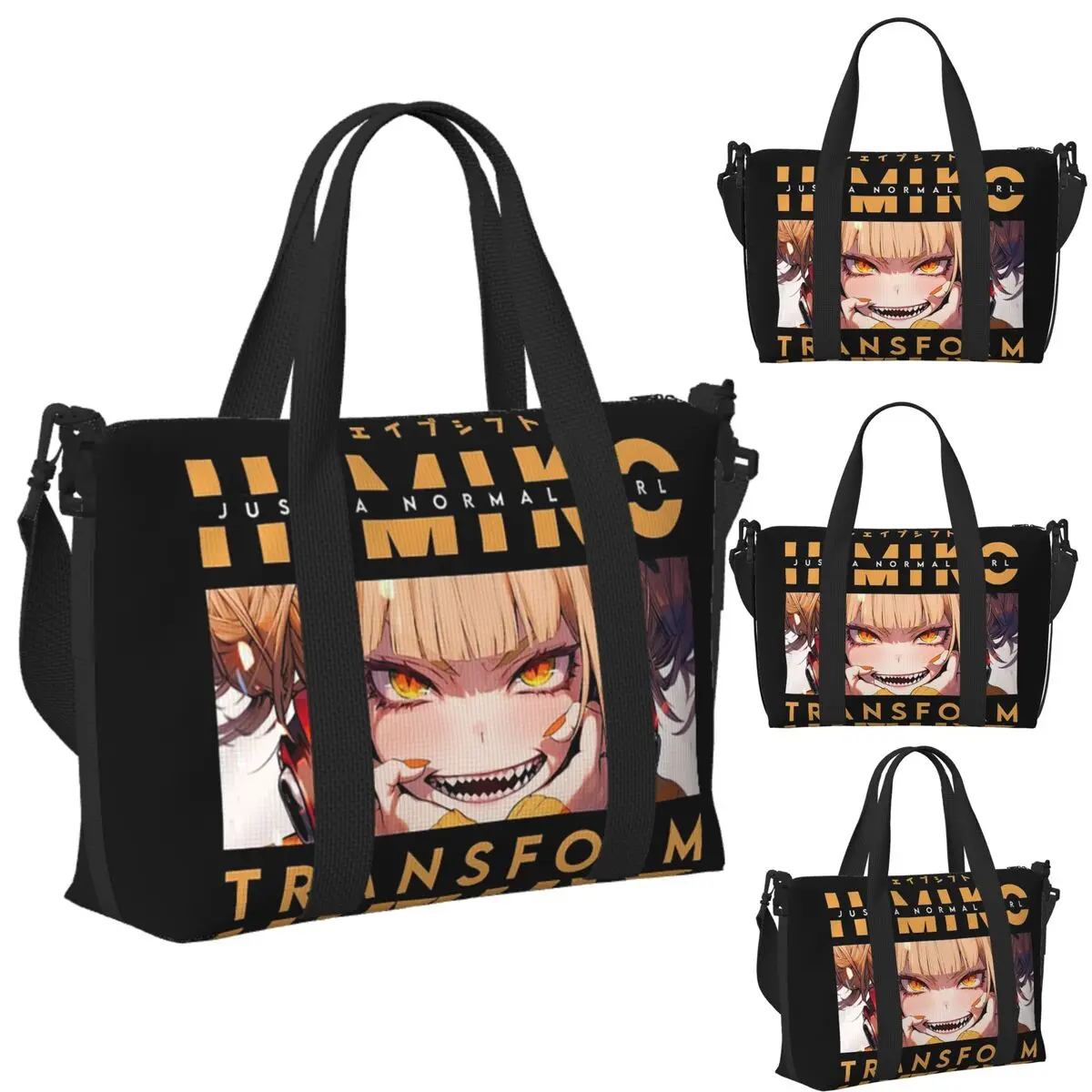 

Custom Himiko Toga Boku No My Hero Academia Beach Travel Bag Tote Bags for Gym Yoga Women Shopping Duffle Shoulder Bag