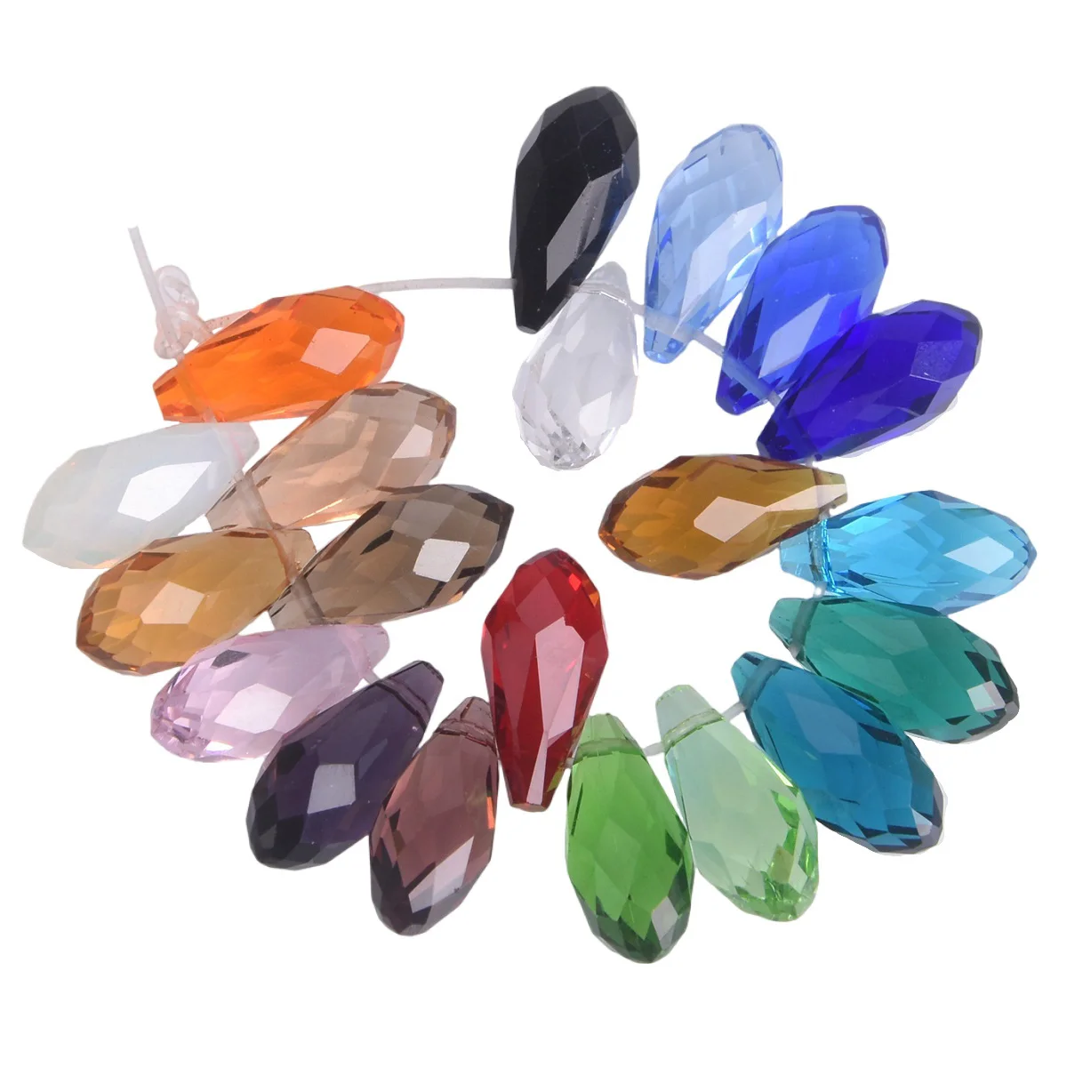 Teardrop Faceted 12x6mm 16x8mm 20x10mm Crystal Glass Top Drilled Loose Pendants Beads For Jewelry Making DIY Crafts Findings