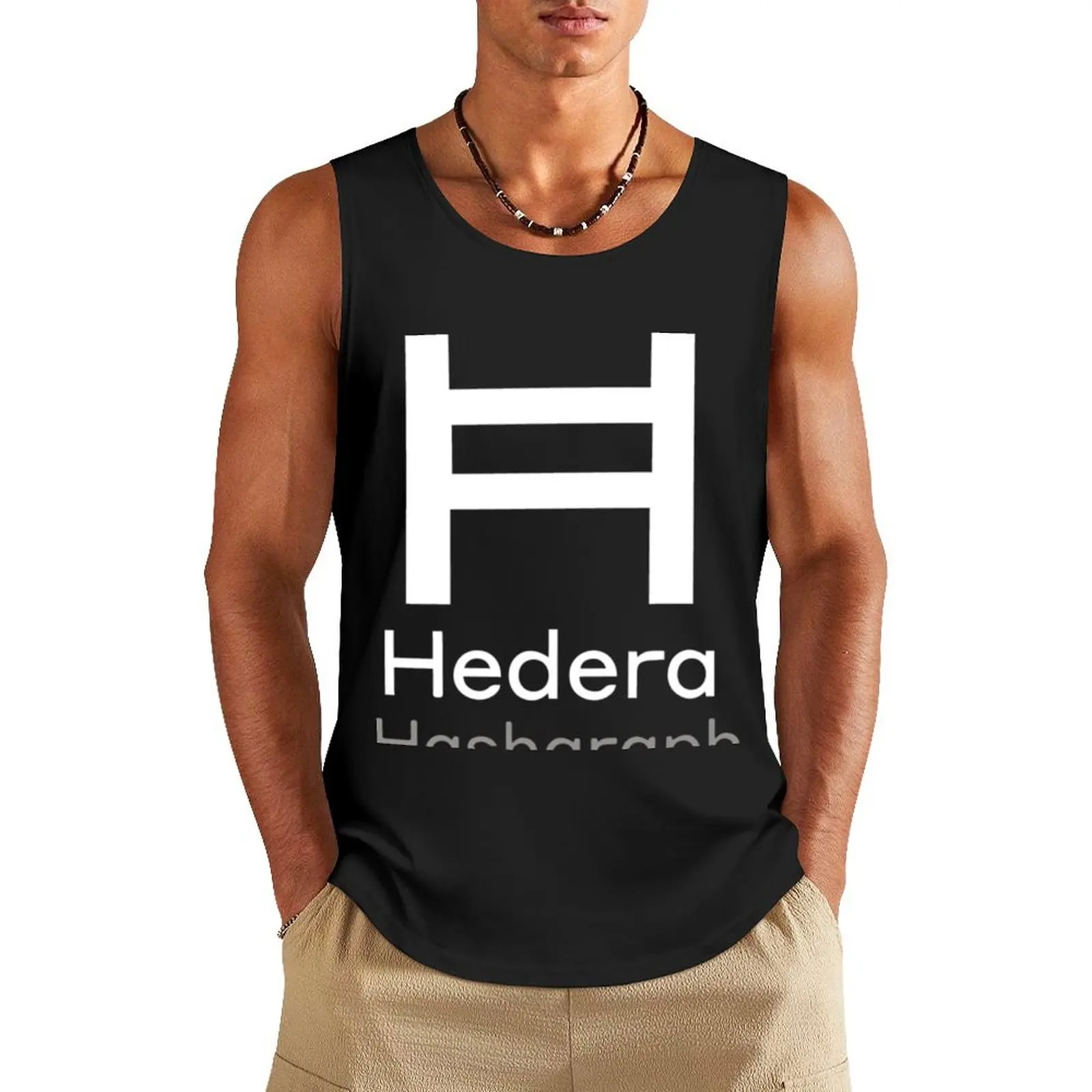 Hedera cryptocurrency - Hedera HBAR Tank Top basketball clothing gym t-shirts man Gym t-shirt man