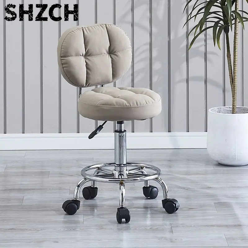 Modern Salon Stool with Wheels Swivel Lift Barber Chair Comfort Sponge Nail Round Seat Professional Salon Hairdressing Chairs image 4