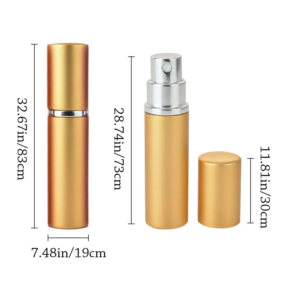 Colorato portatile 5ml profumo atomizzatore contenitore liquido cosmetici viaggio Mini alluminio Spray alcool bottiglia vuota riutilizzabile