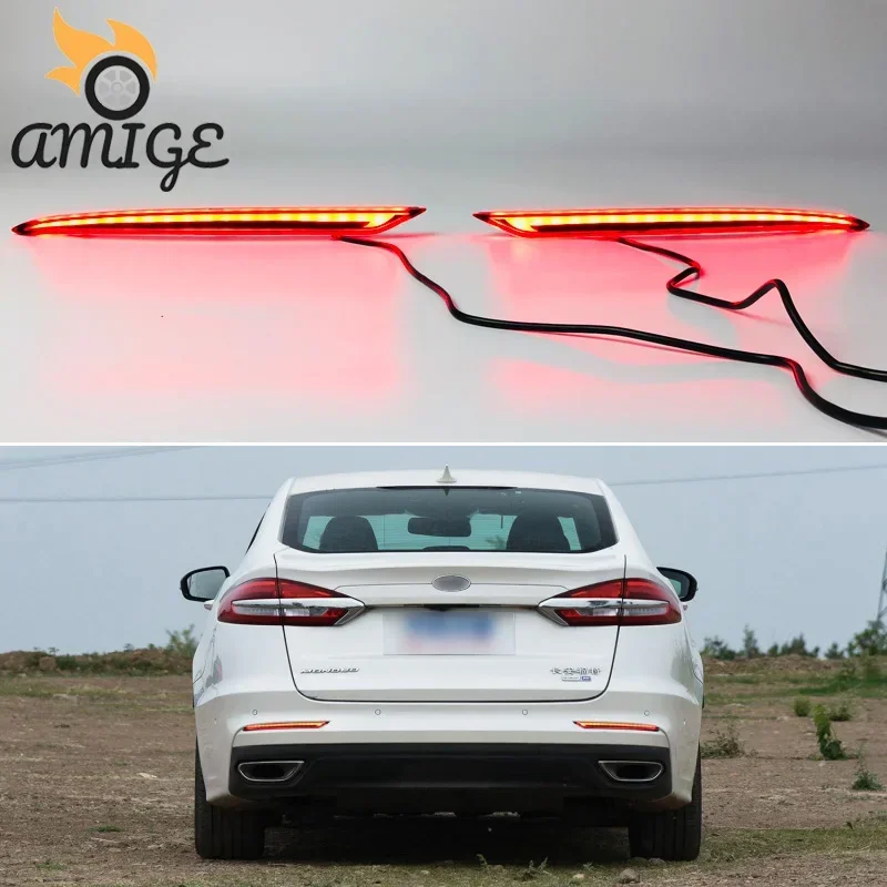Car LED Taillights Tail Light For Ford Mondeo Fusion 2019 2020 3-in-1 Functions Reflector Lamp Brake Light Rear Bumper Foglights