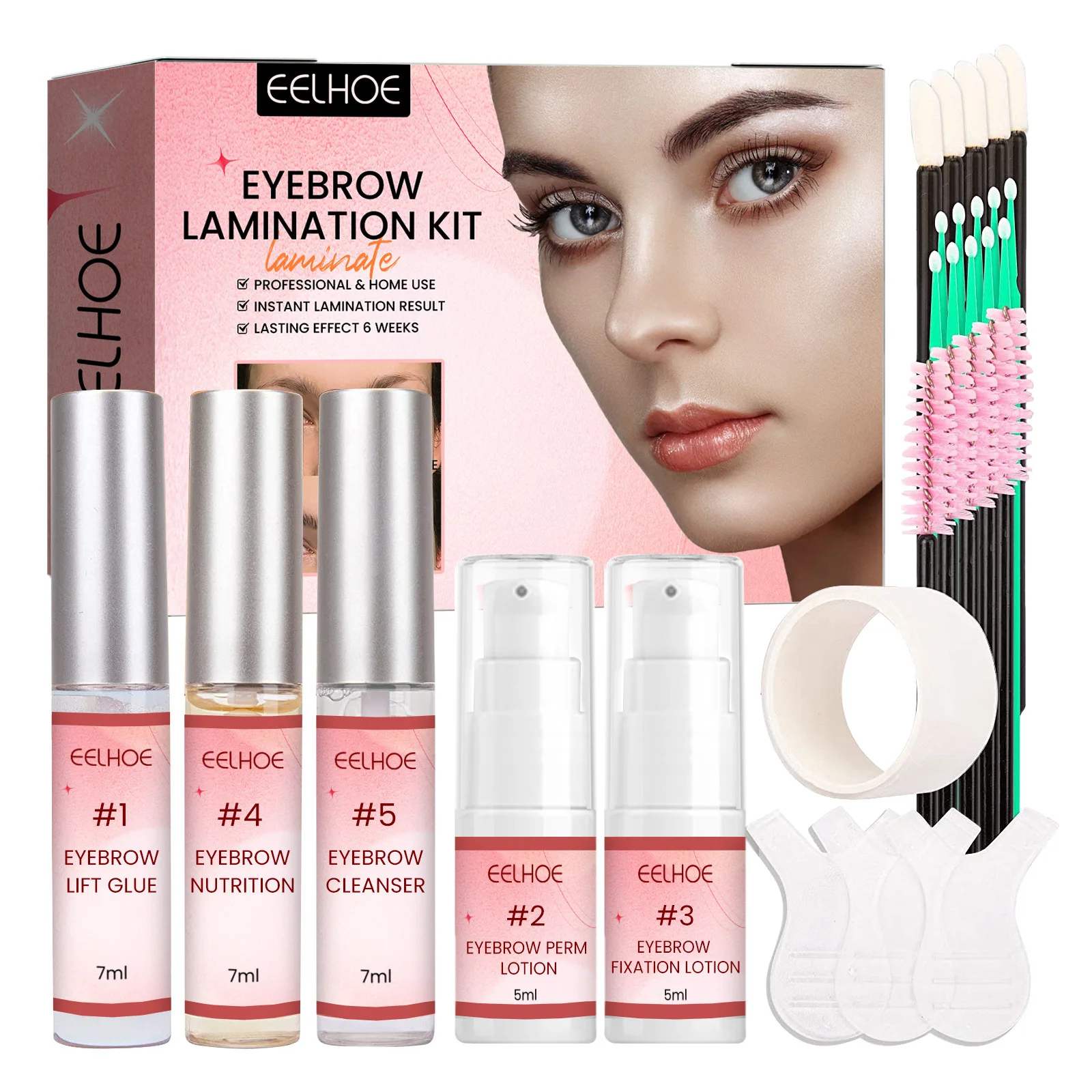 EELHOE Eyebrow Shaping Kit Brow Lift Accessories Long Lasting Brow Lamination Lifting Eyebrows Shape Set Nutrition Perm Lotion