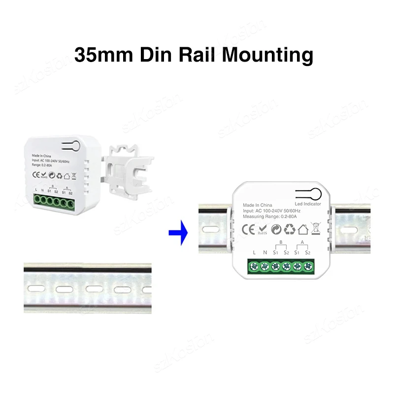 Imagem -04 - Medidor de Energia Inteligente Tuya Monitoramento em Tempo Real Wifi Canal Canais Grampo de Transformador de Corrente Sistema Solar pv Controle App 80a