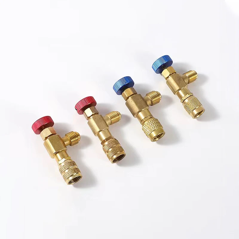 에어컨 냉동 안전 밸브, 냉매 충전 안전 액체 구리 어댑터, 수공구 부품, R410A, R22, 1/4 인치