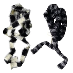Bufanda para mujer, calentador cuello cálido para invierno, bufanda fina punto acanalado grueso, bufanda larga estrecha, a