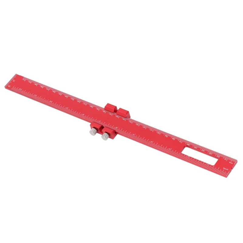Woodworking Pocket Ruler 12in Multifunctional Metric Inch Woodwork Adjustable Sliding Ruler