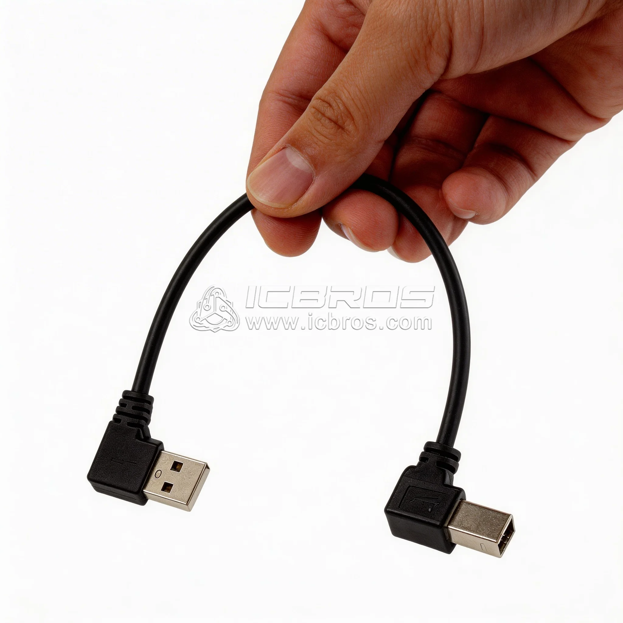 10pcs Right / Left Angle USB 2.0 A Male to USB B Male Type B BM Right Angle Printer scanner 90 degree cable 50cm BM Angled Cable