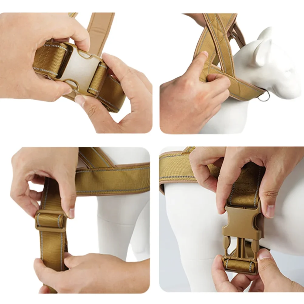 Tactical Anti-pull Dog Harness Vest Reflective For Large Dogs_voghion.com