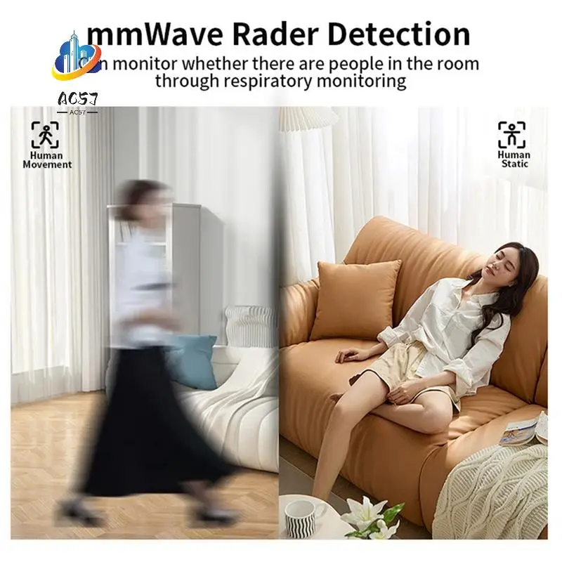

AC57-Human Presence Tuya Sensor Home Ultra Low Power Millimeter Wave Radar Breathing Motion Detection