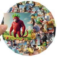 62PCS Humorous Mountain and Sea Classic Animal Combination Fun Stickers DIY Luggage Skateboard Water Cup Notebook Toy Stickers