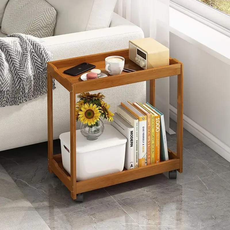 Sofa Side Small Cabinet Furniture Living Room Side Table Corner Tables Small Coffee Table Narrow Side Mesas 2-Layer Storage Rack