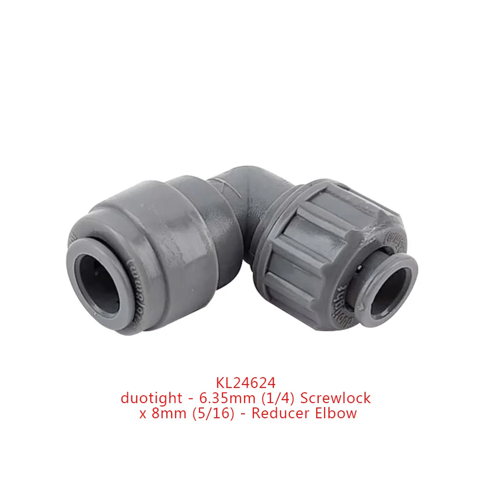 Kegland duotight - 8mm/6.35mm Screwlock x 8mm Elbow push in joint fittings quick connector beer brewing homebrew accessory