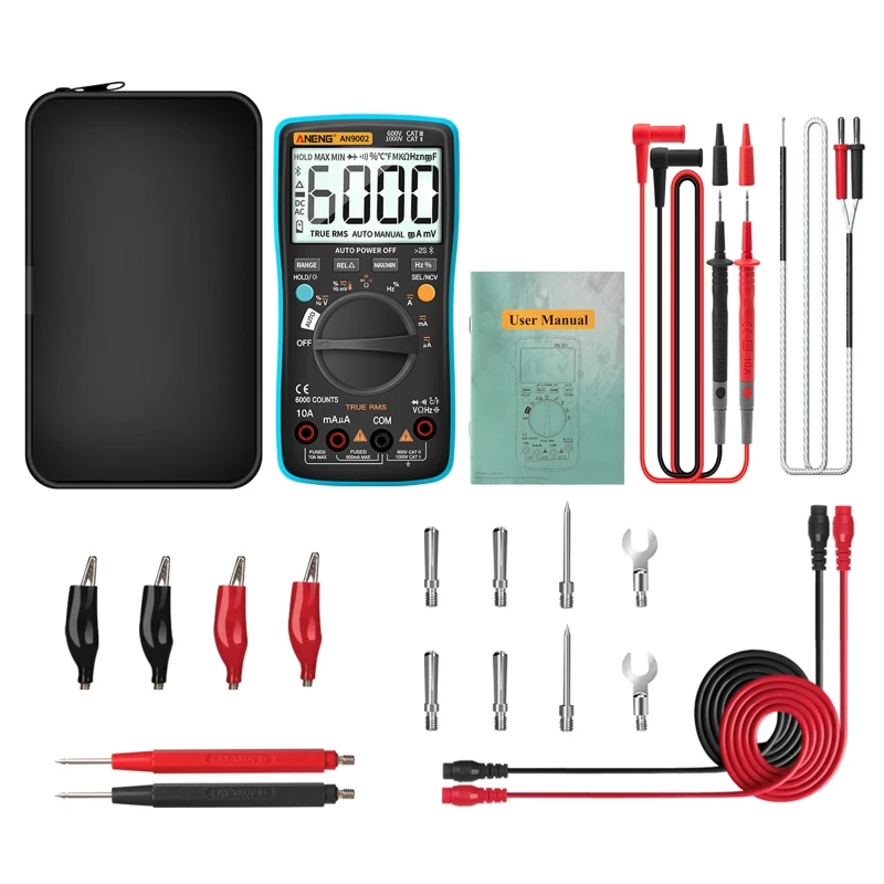 TRMS 6000 Counts Measures Auto Ranging Digital Clamp Meter AC/for DC Voltage AC/for DC Current for Testing Voltage Curre