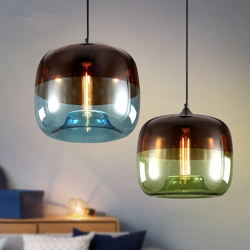 Modern Bedroom Apple Pendant Lights Personalized Colored Restaurant Glass Lighting Fixtures Kitchen Island Ceiling Decor Lamps