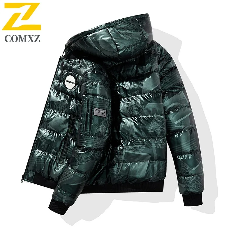 COMXZ Men Padding Coat Lightweight Handsome Thick Warm Cold Resistant Travel Skiing Winter Jacket Snowy Windproof Padded Jacket