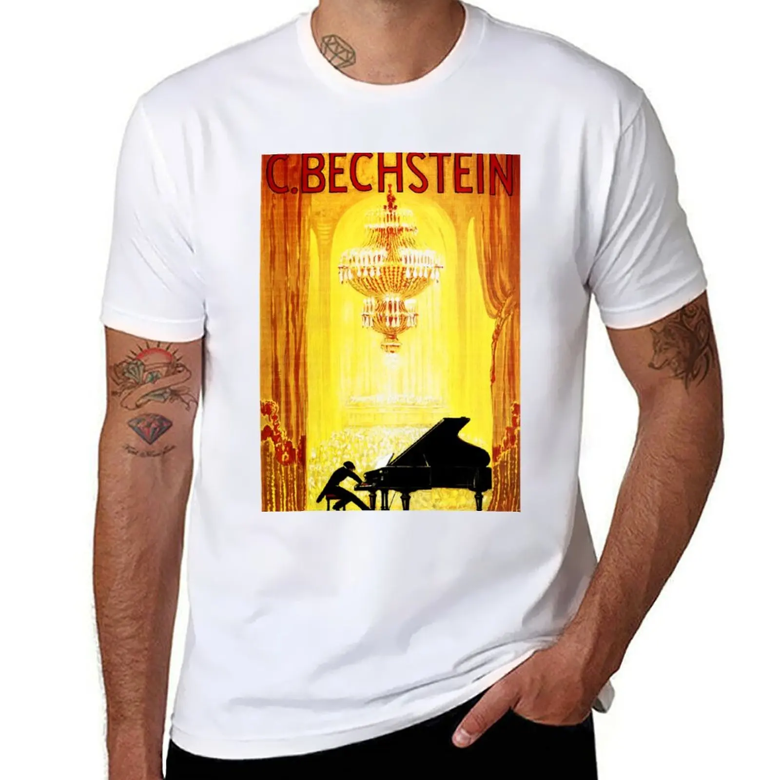 

PIANO Maker C BECHSTEIN Germany Concert Hall Advertisement Vintage T-Shirt clothes tees t shirts for men