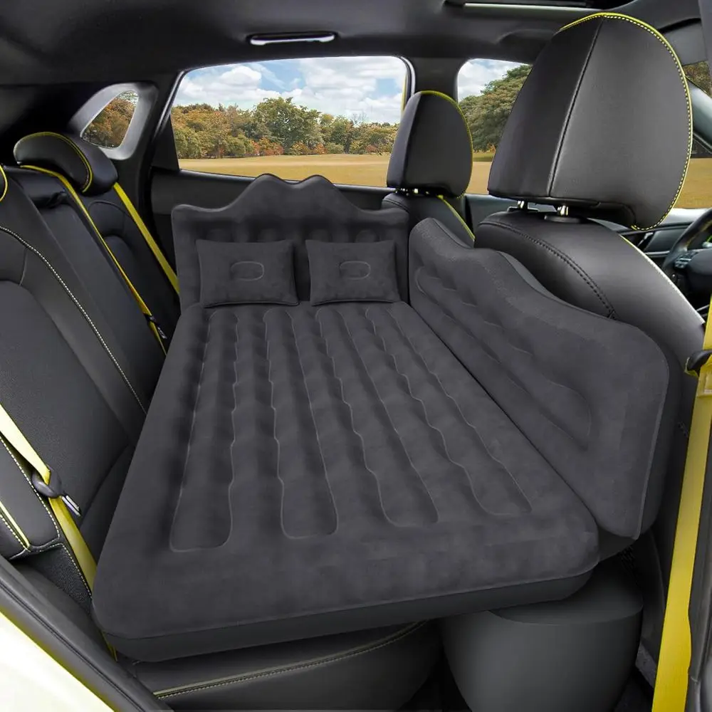 

Back Seat Car Air Mattr: Iatable SUV Car Camping Bed or Truck Van, Thickened Double-Sided locking Travel Car Sleng Pad with Air