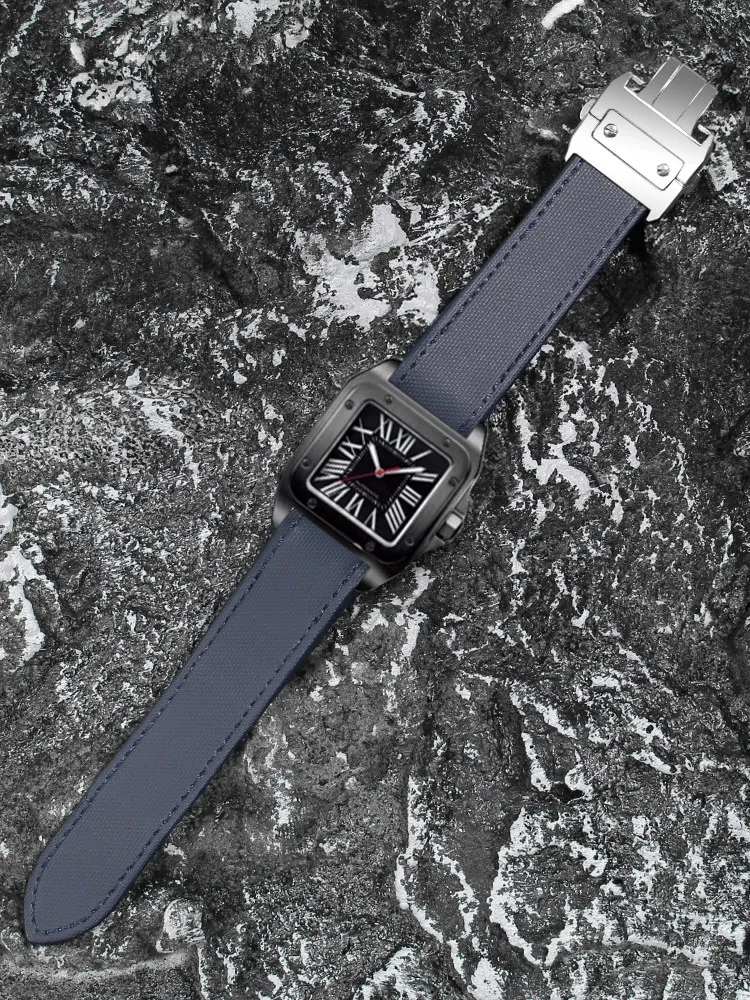 Suitable for Cartier Santos Santos 100 Nylon Leather Special Replacement Watch with Men's Model