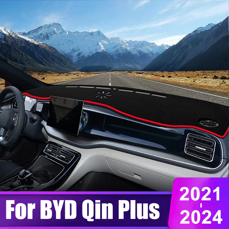 

For BYD Qin Plus 2021 2022 2023 2024 Car Dashboard Cover Instrument Desk Sun Shade Mat Avoid Light Non-slip Pad Accessories