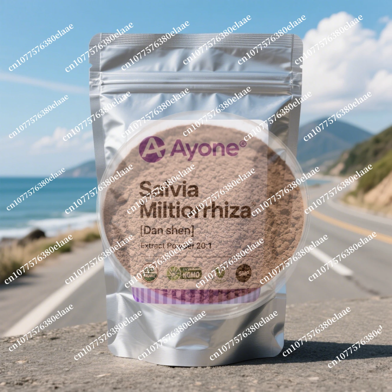 Polvo de extracto de Salvia miltiorrhiza personalizado, embalaje de bolsa de papel de aluminio para distribuidores globales