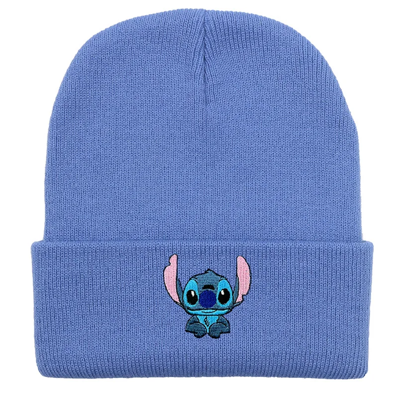 ديزني غرزة قبعة صوف مطرزة الكرتون موضة متماسكة قبعة طالب في الهواء الطلق الرجال والنساء الخريف والشتاء قبعة دافئة قبعة باردة