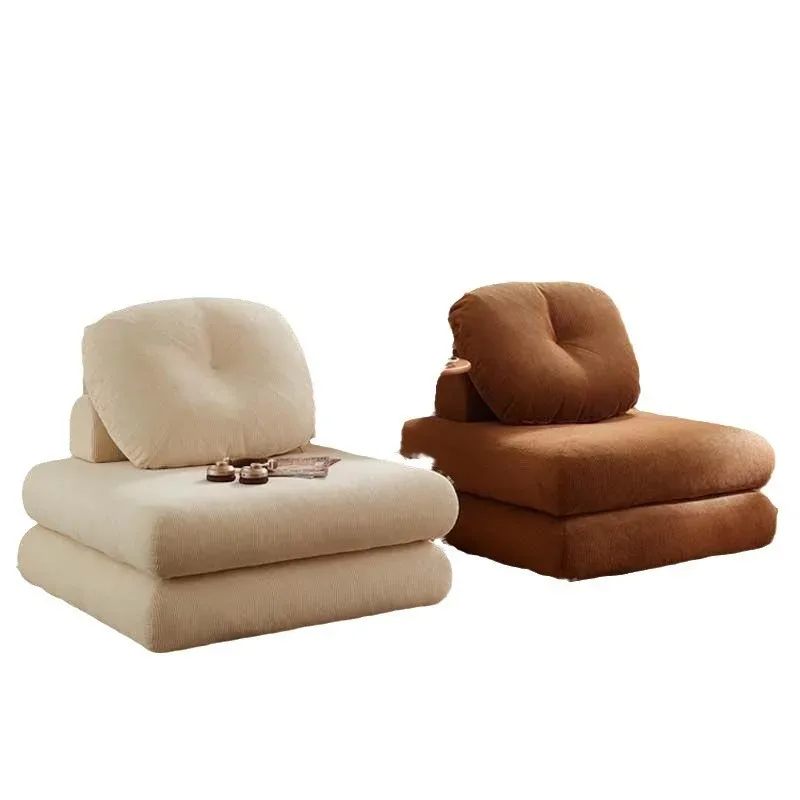 

single sofa, sofa bed, small apartment living room folding and dismantling, dual-purpose cream tofu block sofa