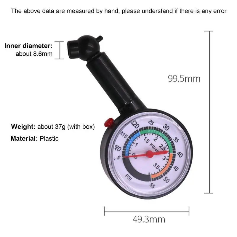 Digital Pointer Tire Pressure Gauge High Accuracy Tire Pressure Gauge Black For Accurate Car Air Pressure Tyre Gauge