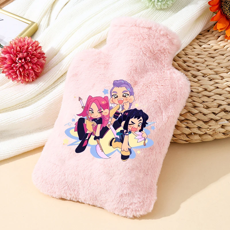 KPop شيطان الصيادين سعة كبيرة كيس الماء الساخن القابلة للإزالة زجاجة ماء ساخن المرأة البطن دفئا جهاز تدفئة محمول أكياس الماء الساخن الهدايا