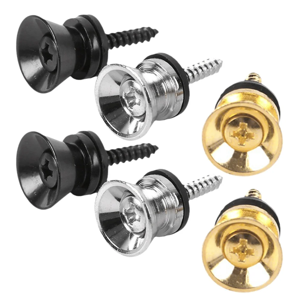 Fechaduras de alça de guitarra, 6 peças, liga de metal, resistente ao desgaste, botões de travamento de substituição para guitarra elétrica clássica acústica