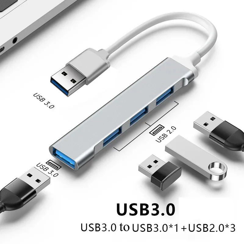 1/2/3/4Pcs 4 Port Multi Splitter USB 3.0 Hub USB Hub Type C Dock Adapter OTG