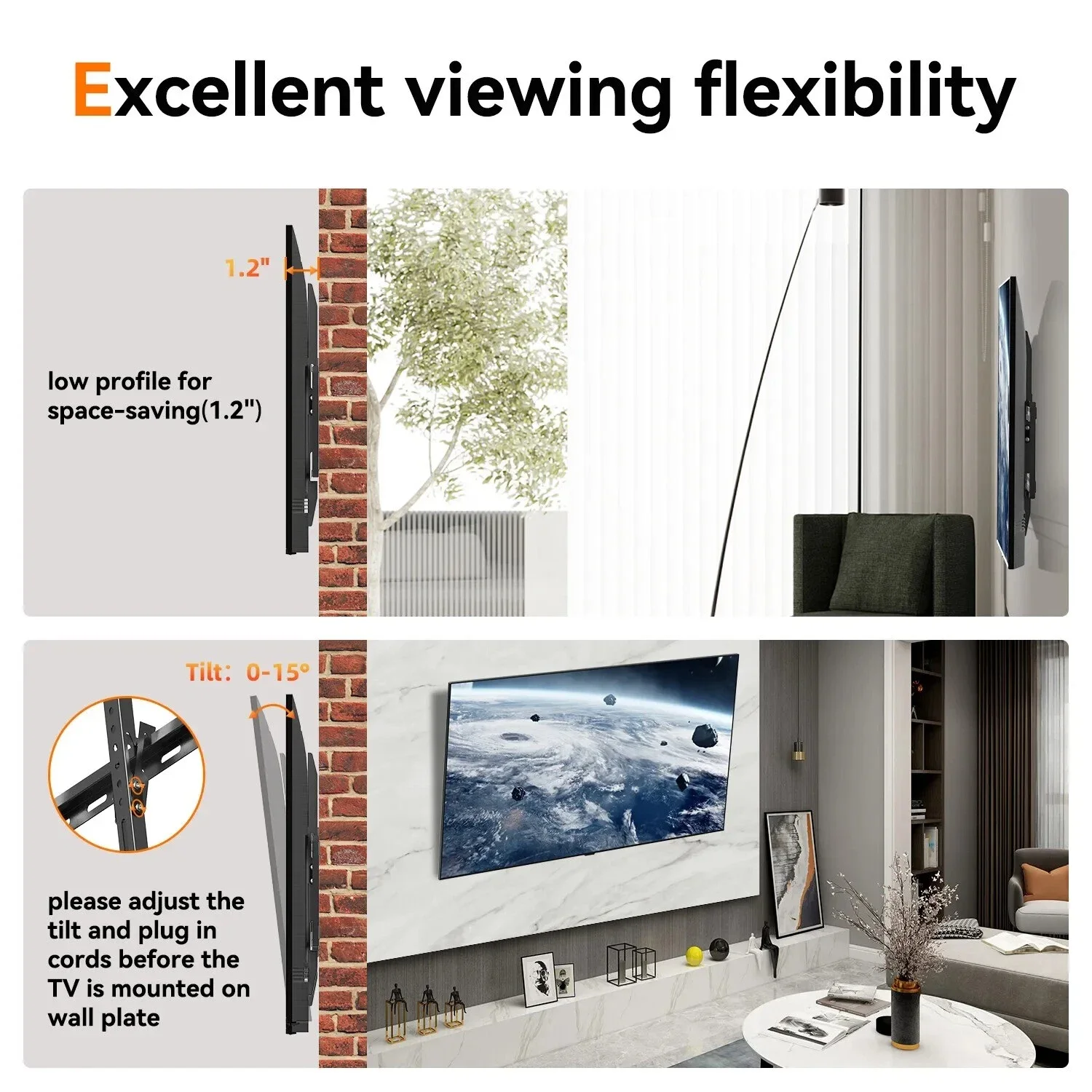 Fixed TV Wall Mount Monitor Holder Adjustable TV Bracket Tilt Television Support 32 37 40 42 43 46 47 50 52 55 60 65 70in Screen