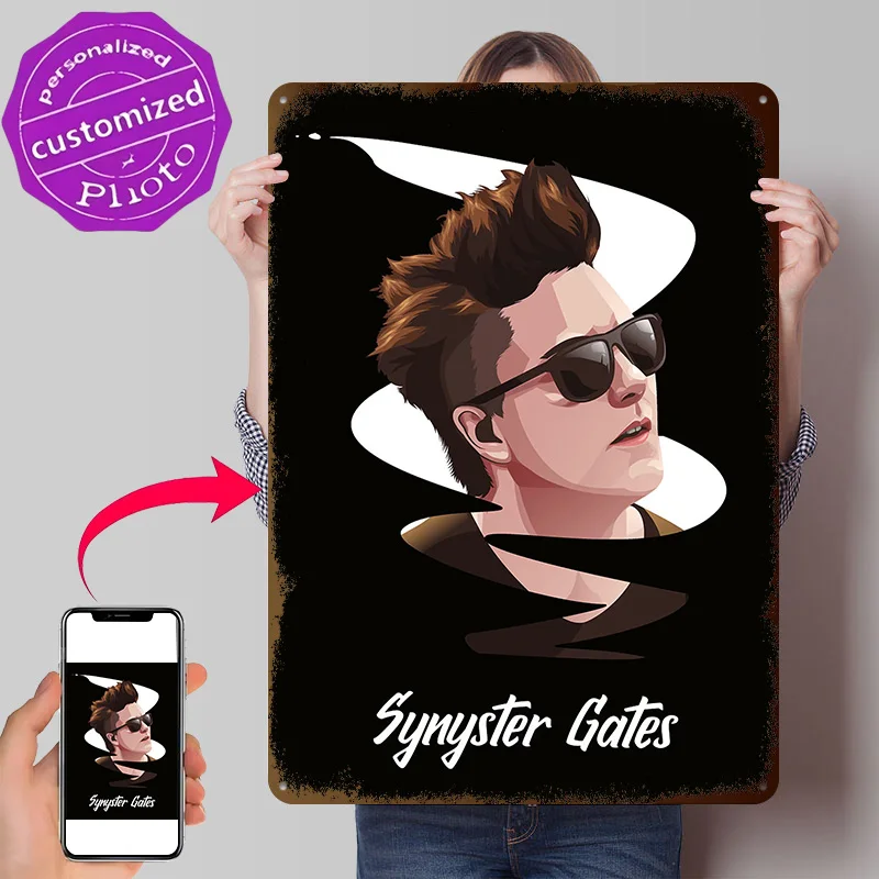 Synyster Gates 3D Texture Printed Poster Custom Vintage Metal Tin Plate Sign for Wall Art Gaming Room Decoration Cozy Home Decor
