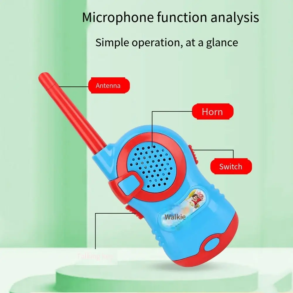 2 pacote mini walkie talkies crianças de longo alcance portátil dos desenhos animados brinquedos atividades radiais eletrônicas em dois sentidos meninos