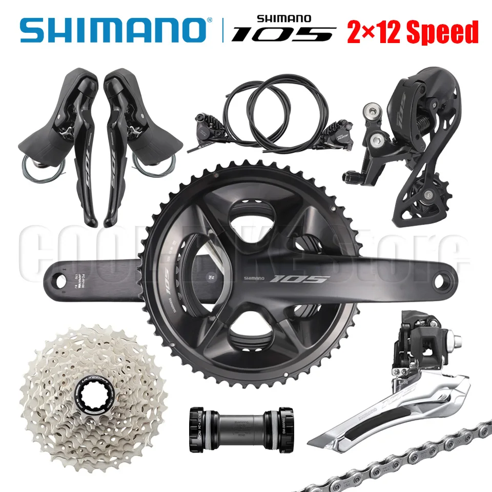 

Shimano 105 R7120 2x12s Hydraulic Disc Brake Groupset R7170 Shifter R7120 Brake CN M7100 R7100 Derailleur Crankset 12s Roadbike