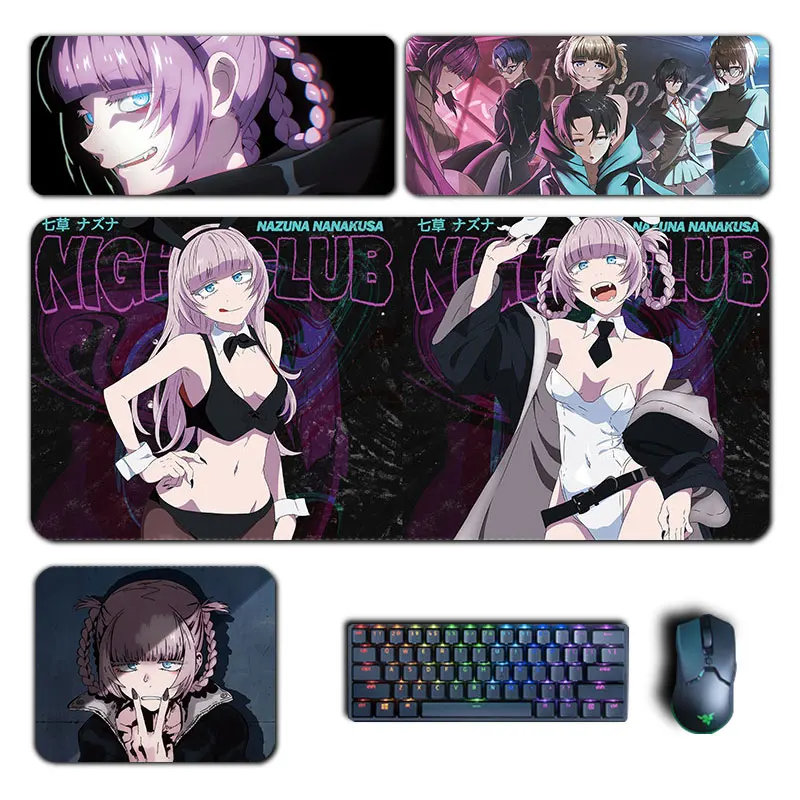 Alfombrilla de ratón llamada de la noche Nanakusa Nazuna Anko Kou, alfombrilla de ratón grande de Anime, alfombrilla de teclado Manga, accesorios para juegos de PC, alfombrilla de escritorio