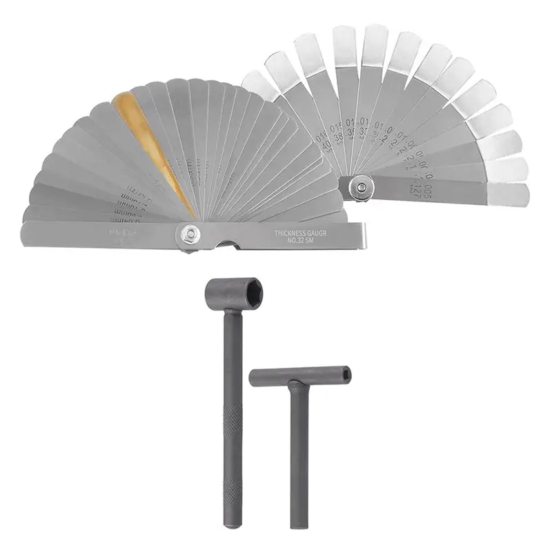 ABGH-Motorcycle Engine Adjustment Tools Set 4Pcs, Includes Square Hole& Hexagonal Hole Screw Valves Tools
