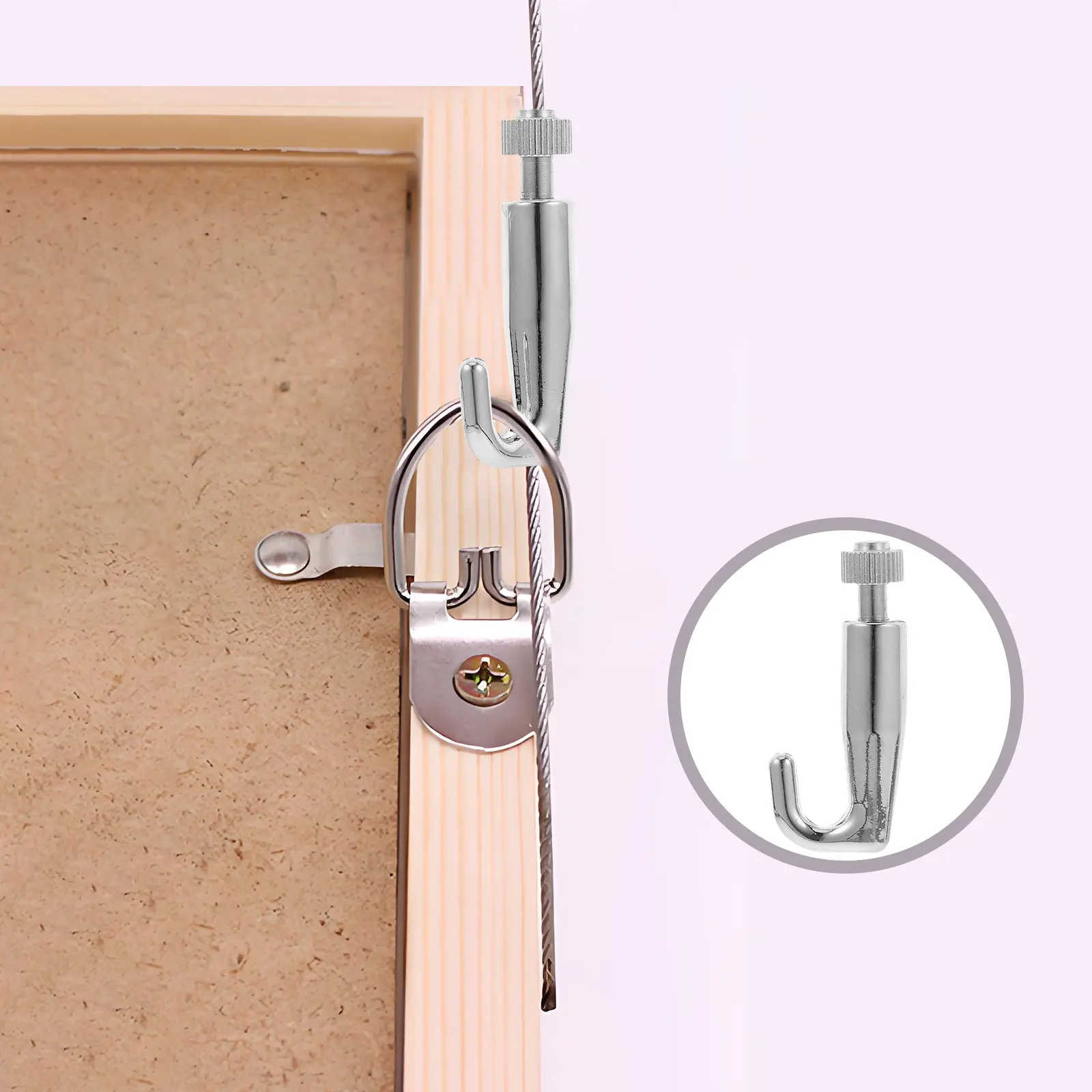 Picture Rail Hanging System Kit with Steel Wire Ropes Hooks for Art Gallery Office Home Wall Decor Easy Adjustable Picture