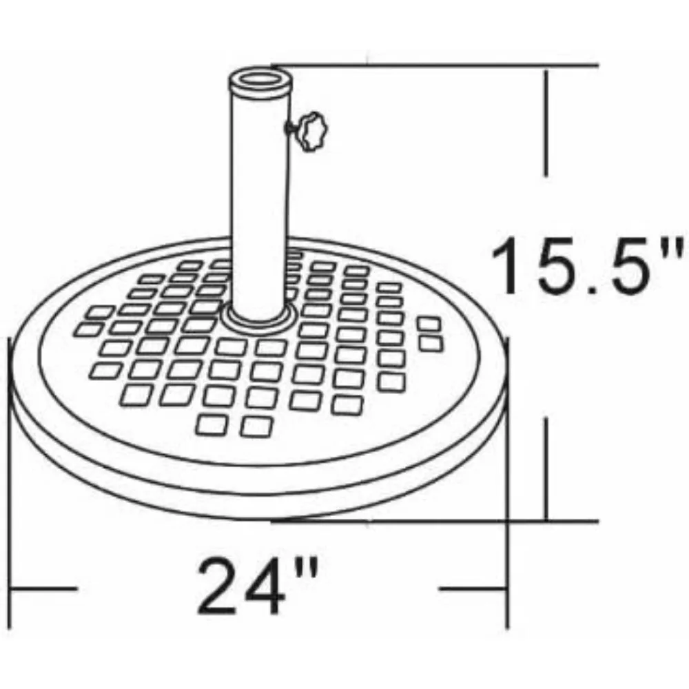 24-Inch Cast Stone Umbrella Base, Made from Rust Free Composite Materials, Bronze Powder Coated Finish