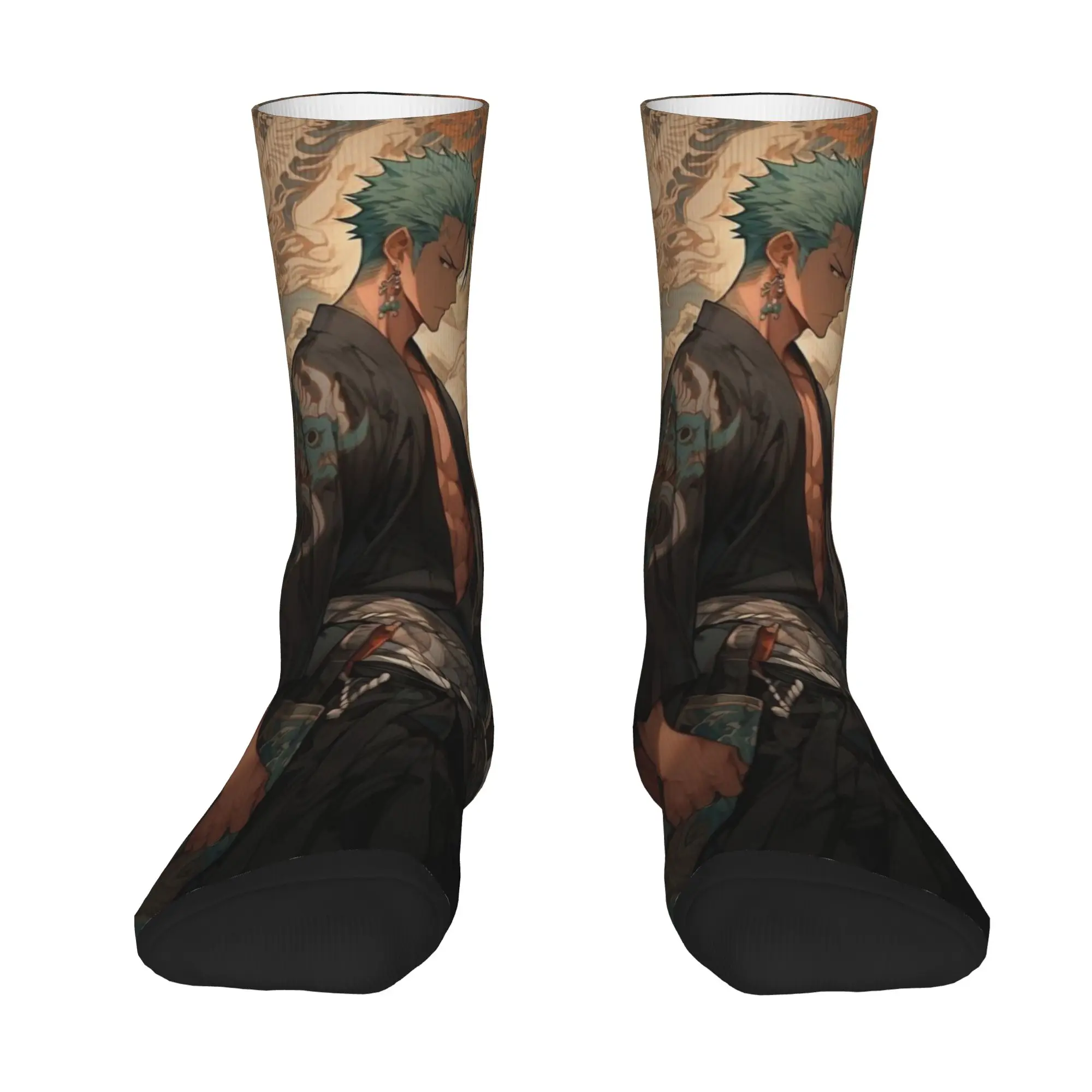 1 Pair Funny Sock One Piece Pirate King Anime Hip Hop Quality Pattern Printed Men Socks Novelty Men's Socks