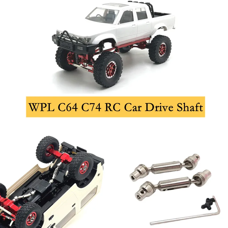 Metalowe przednie i tylne wały napędowe do WPL 1/16 C64 C74-1 JA11 Climbing RC Car Parts, modernizacja i modernizacja części zamiennych