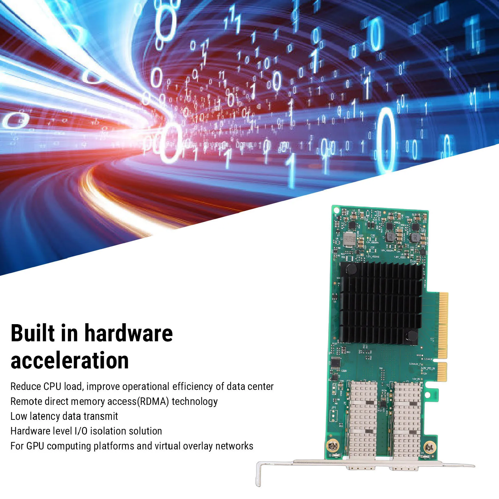 Dual Port Server Network Card Adapter High Speed 10Gbps Transmit Low Latency MCX4121A-XCAT