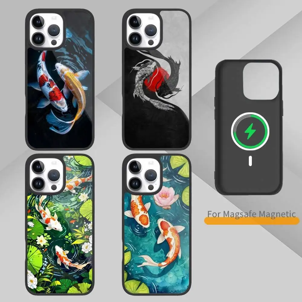 

japanese koi F-fish art Phone Case For iPhone 17,16,15,14,13,Pro,Max,Plus,Magnetic For Magsafe Wireless Charging