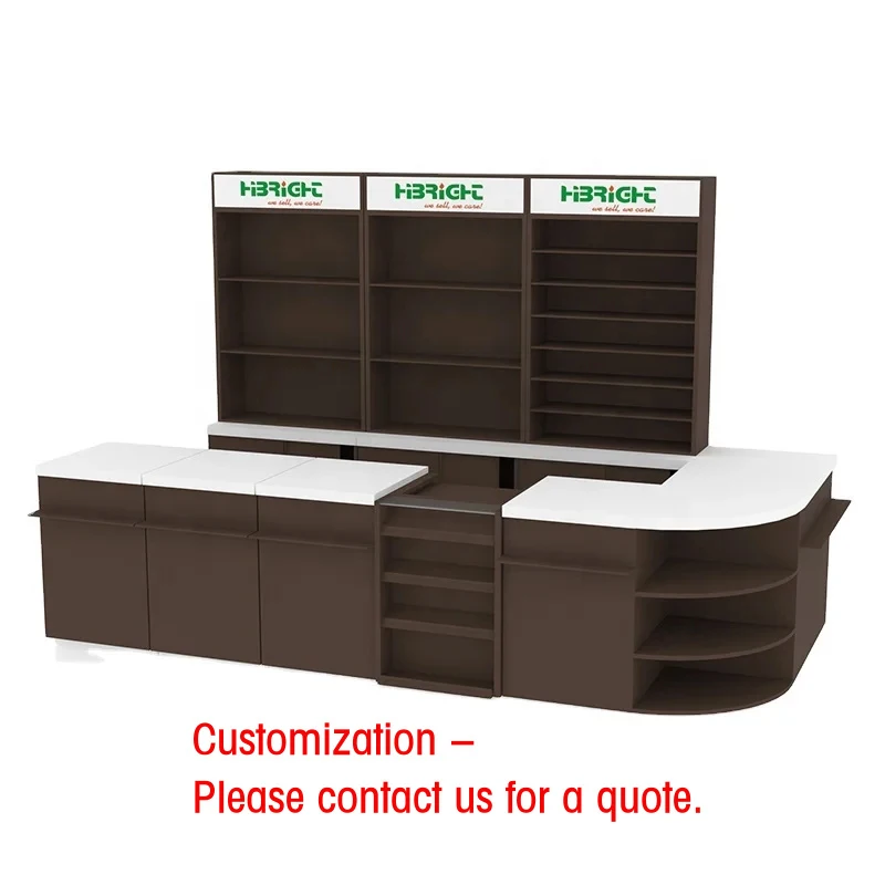 

custom.Modern Wooden New Design Retail Cash Counter Grocery