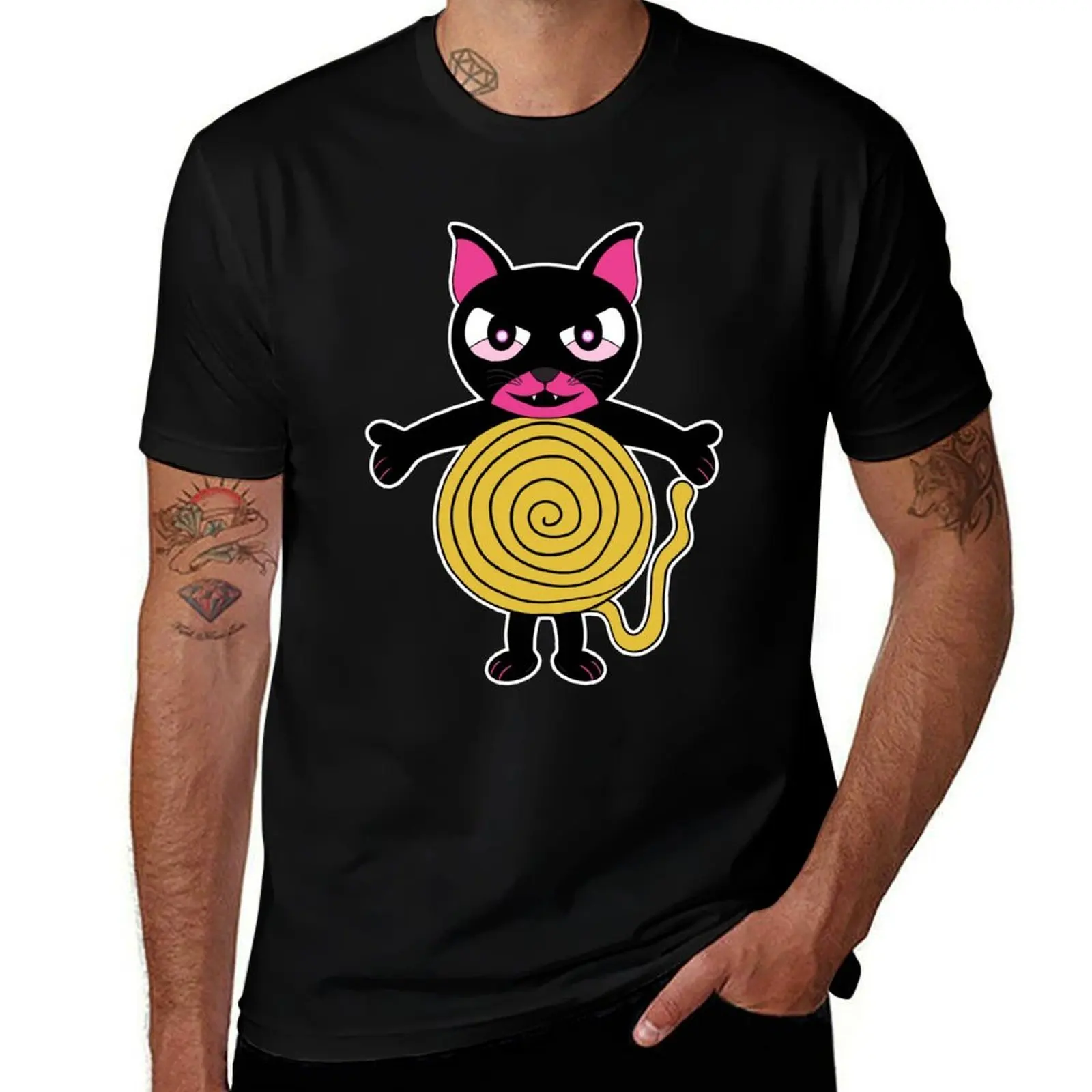 

Hypnotic Kitten T-Shirt Blouse vintage cotton graphic tees blacks oversized t shirt men