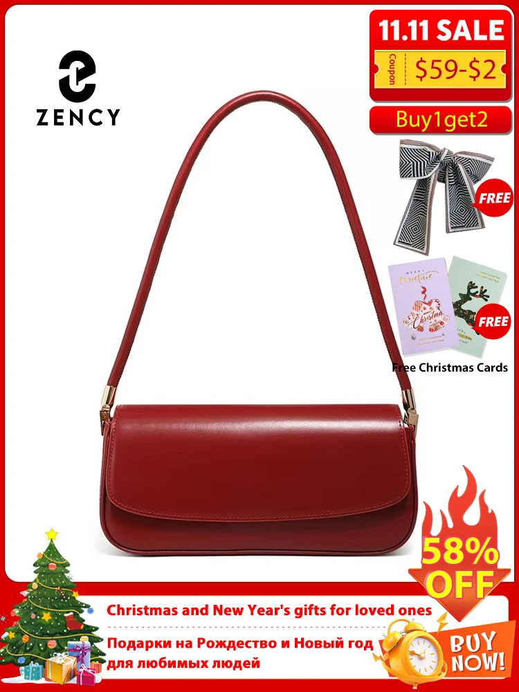 

Zency Бордовая сумка Дизайнерская сумка подмышки Женская сумка Премиум кожаная женская сумка на плечо Французский стиль Сумка невесты с клапаном