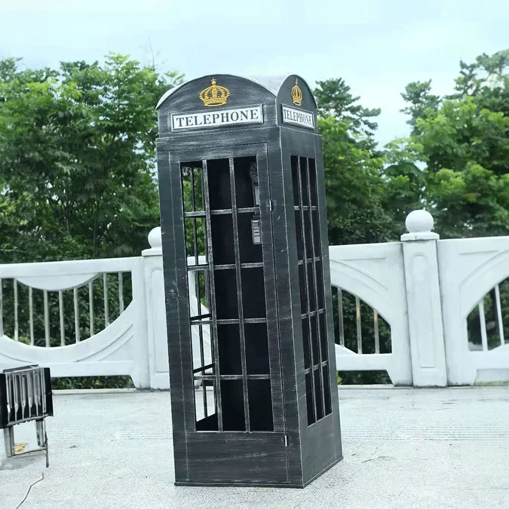 High Quality Antique Atrovirens British Telephone Booth Outdoor Booth For Wedding Decoration