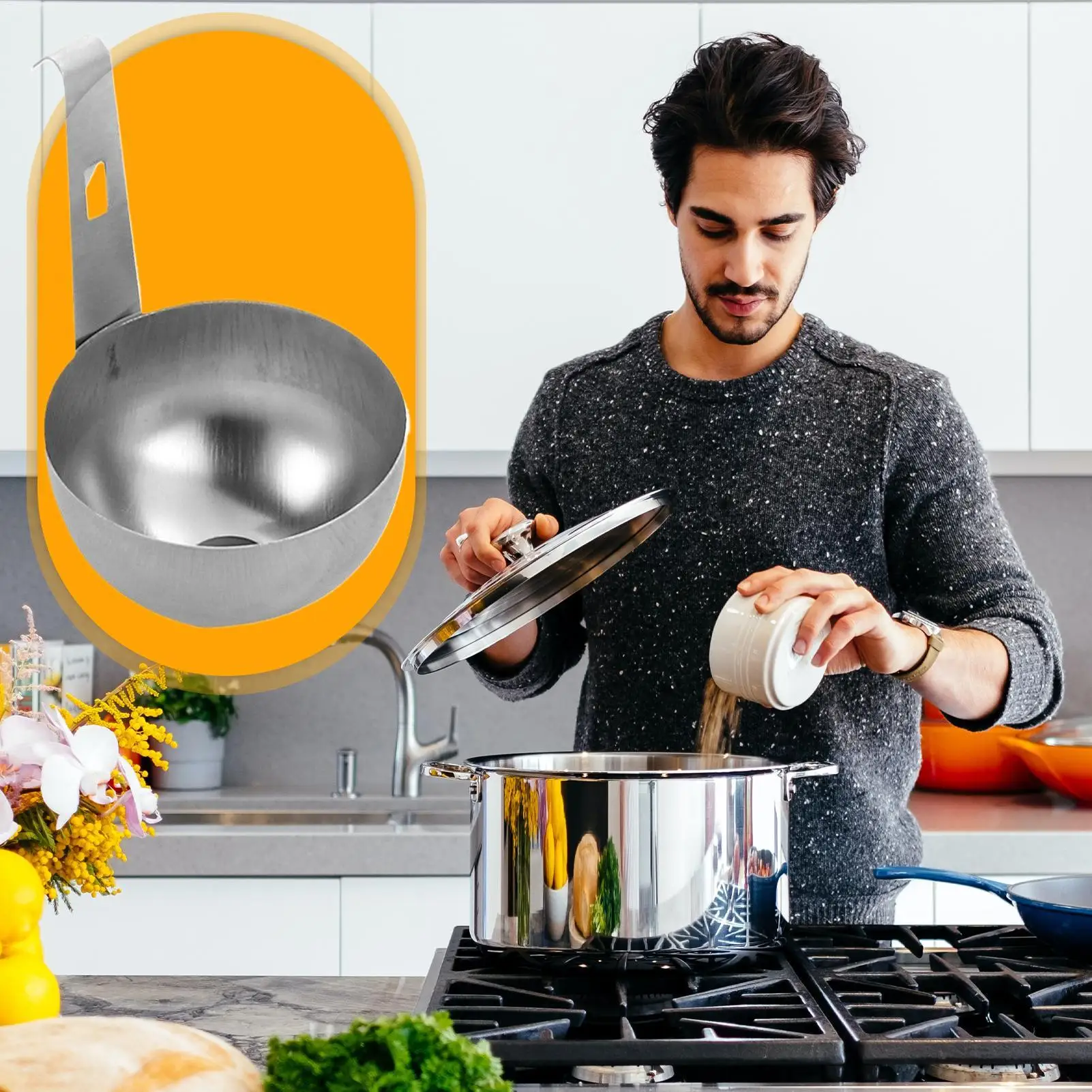Stainless Steel Non-stick Egg Poacher Stainless Steel Poached Egg Pot Non-stick Steamer Round Non-stick Cup Egg Steame